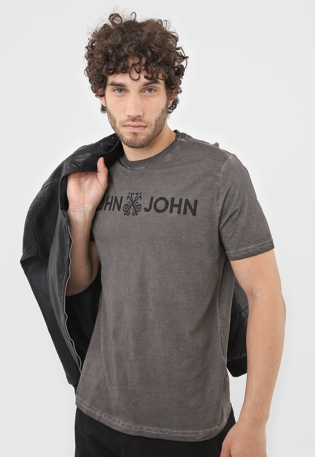 Camiseta John John Logo Relevo Grafite - Compre Agora