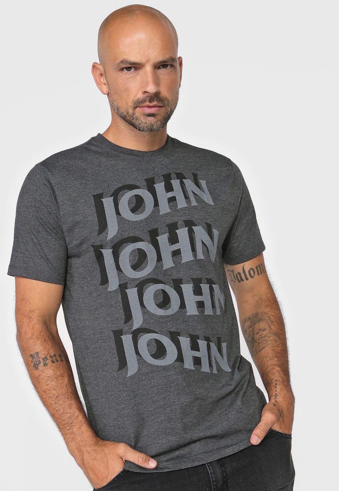 Camiseta John John Logo Relevo Grafite - Compre Agora
