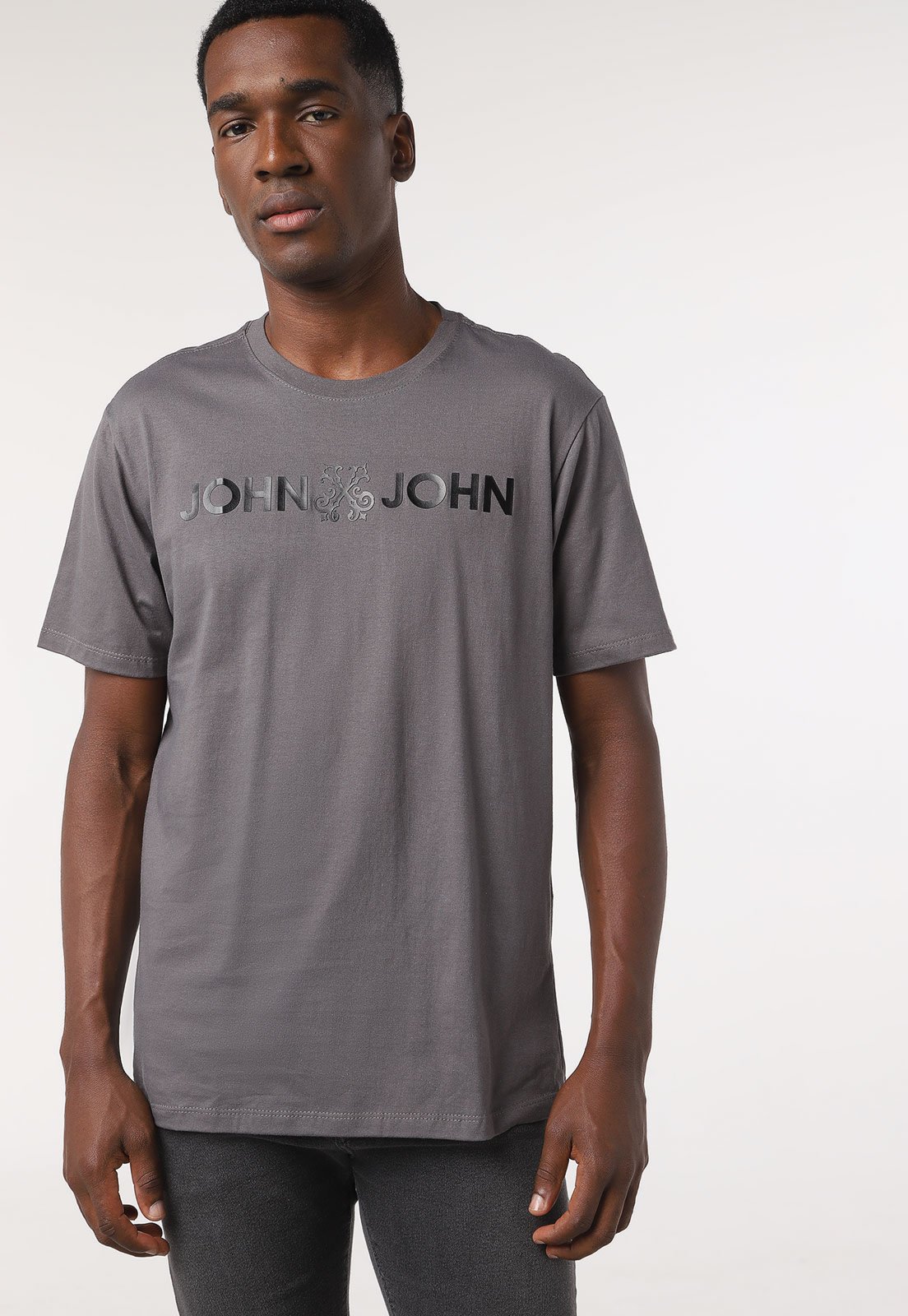 Camiseta John John Logo Grafite - Compre Agora