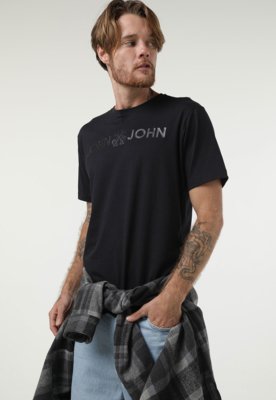 Camiseta John John Logo Veludo Preta - Compre Agora