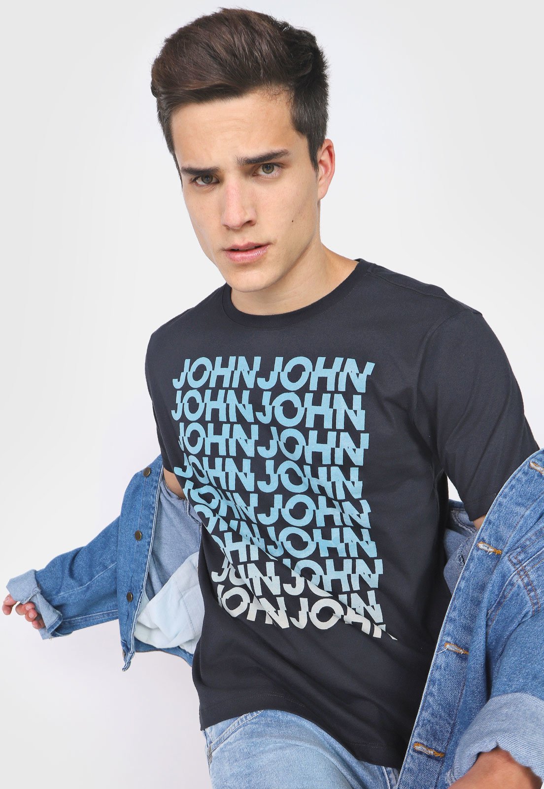 Camiseta John John Logo Preta - Compre Agora