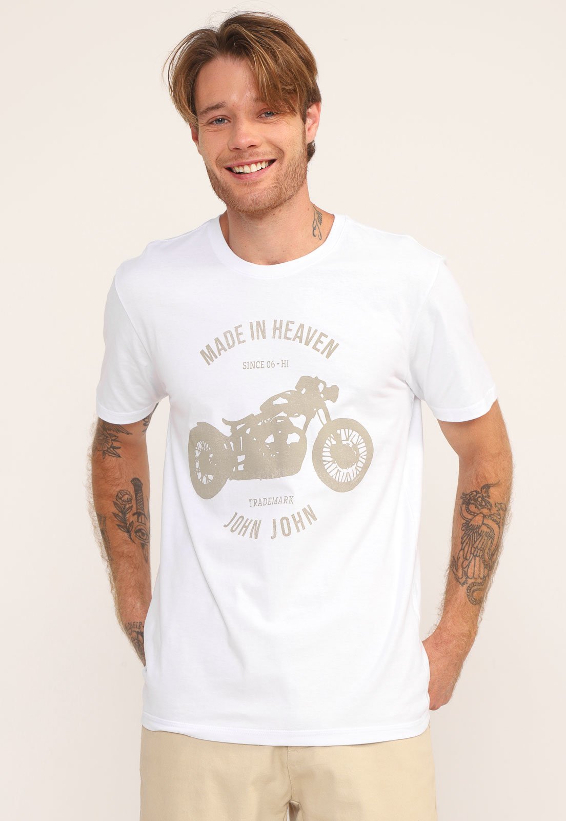 Camiseta John John Masculina Heaven Block Branca - Branco