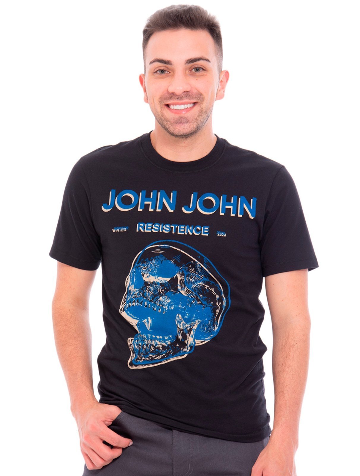 Camiseta John John Masculina Blue Skull Preta - Compre Agora, camiseta john  john masculina 