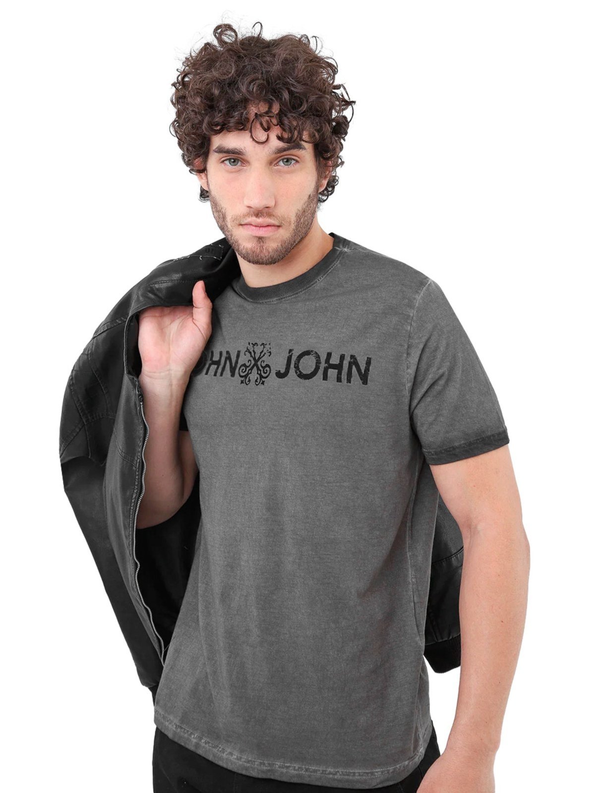 Camiseta John John Masculina Regular JJ Made In Cinza Claro