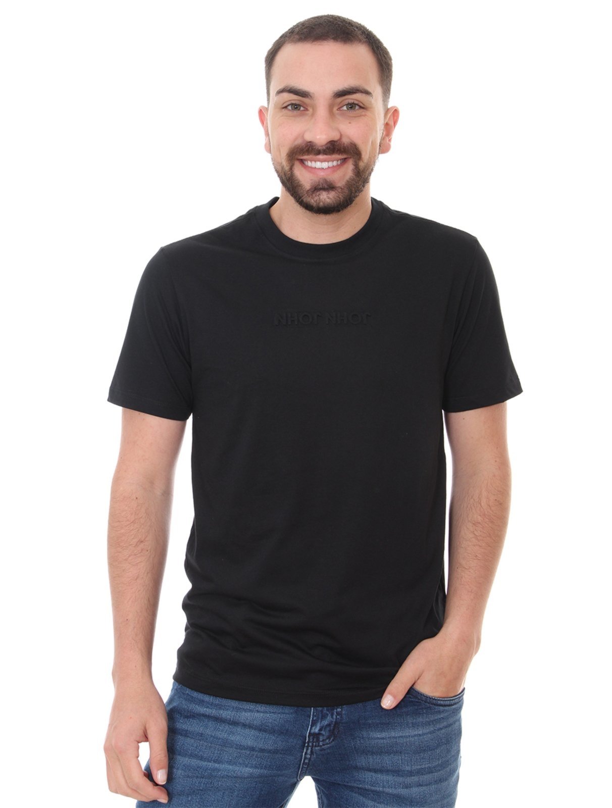 Camiseta John Transfer Black John John Masculina 42.54.5186 - Camiseta John  Transfer Black John John Masculina - JOHN JOHN MASC