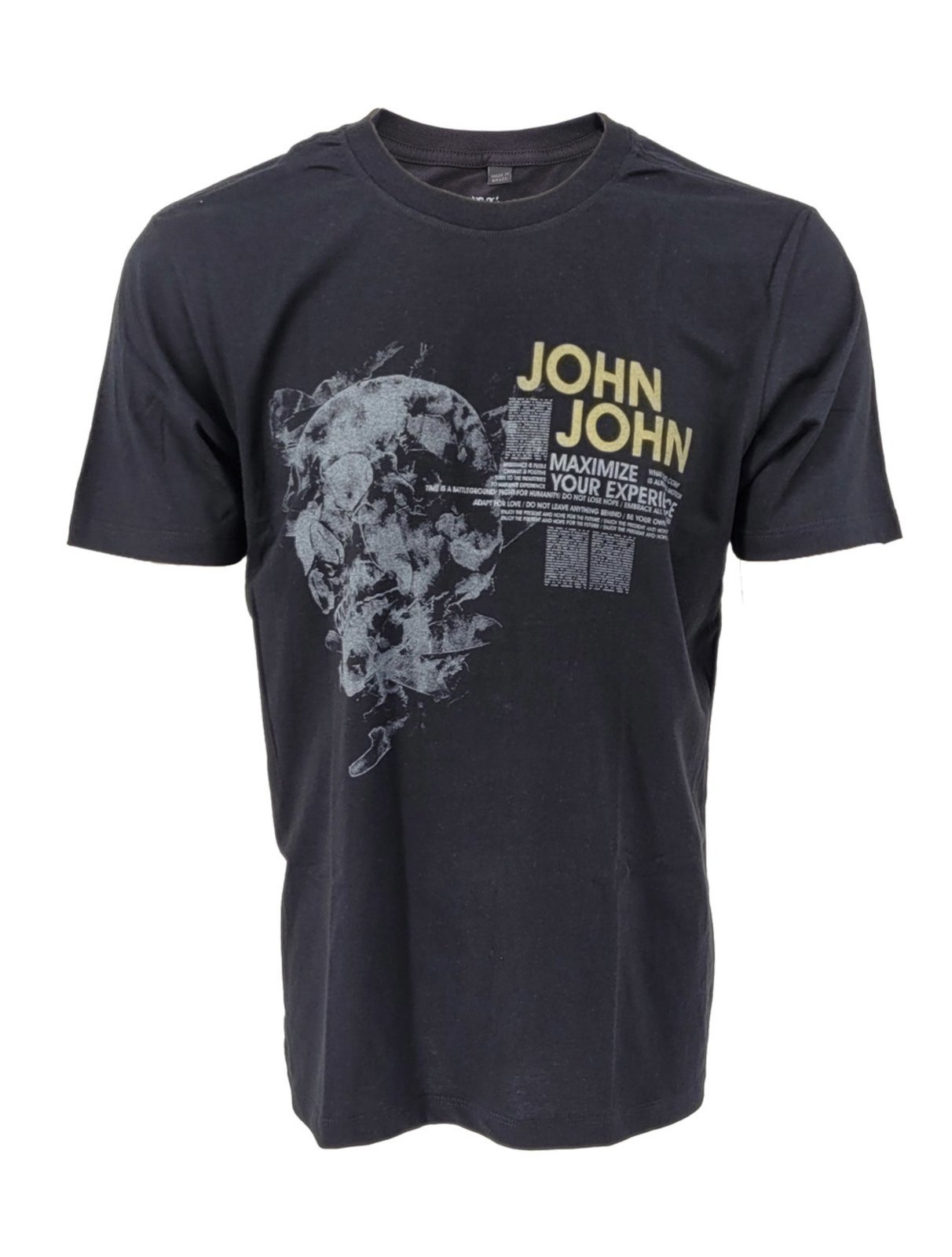 Camiseta John John Masculina Regular Maximize Skull Preta