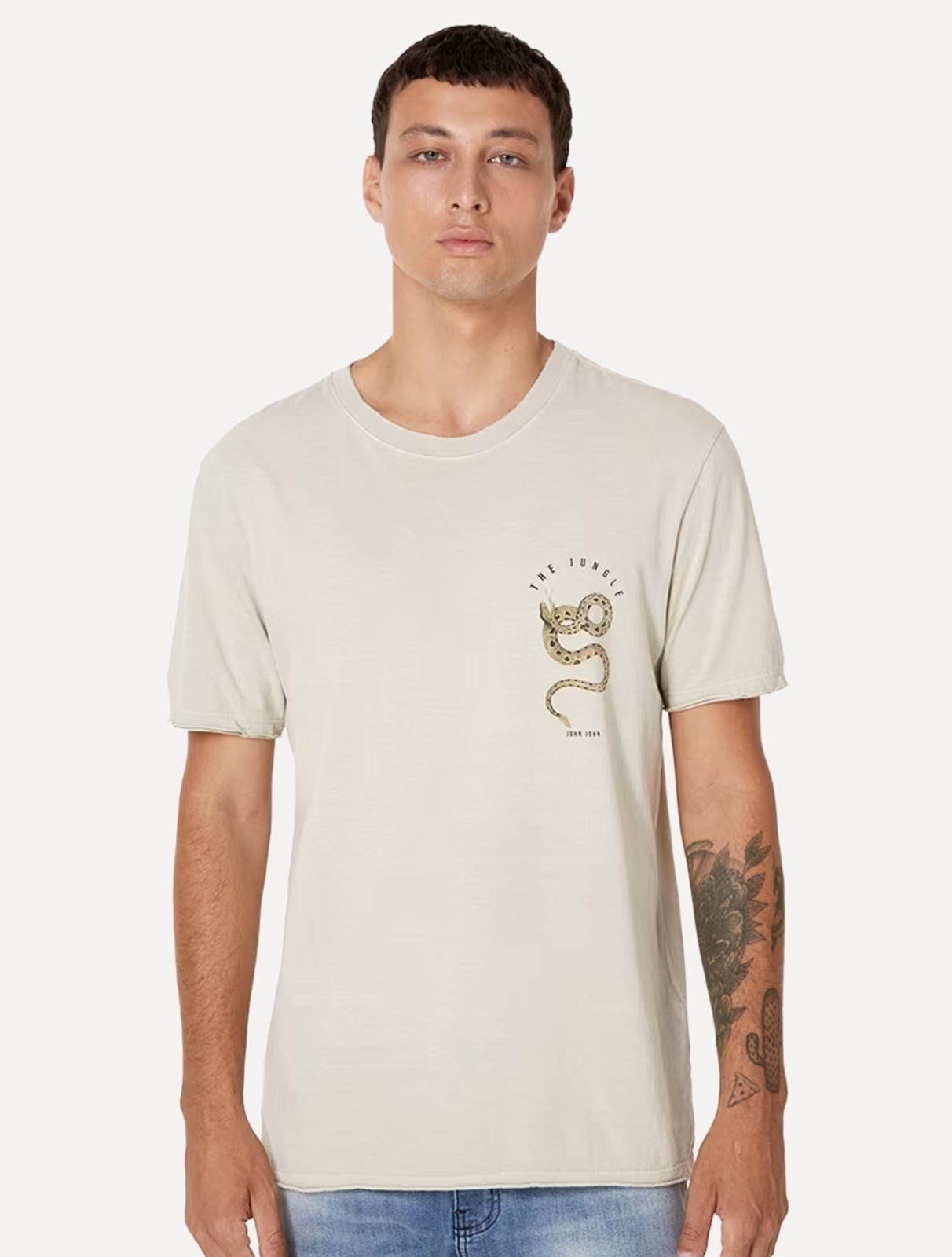 Camiseta John John Masculina Regular Snake Jungle Caqui Escuro - Compre  Agora