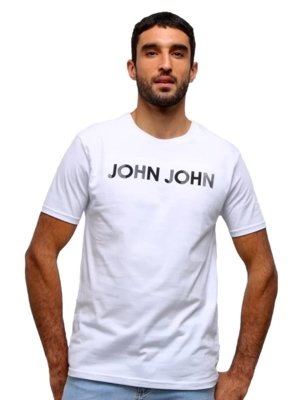 Camiseta John John Masculina Regular Splashed Live It Branca