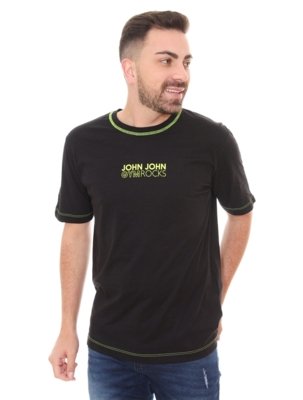 Camiseta John John Masculina Rg Gym Rocks Preta - Compre Agora