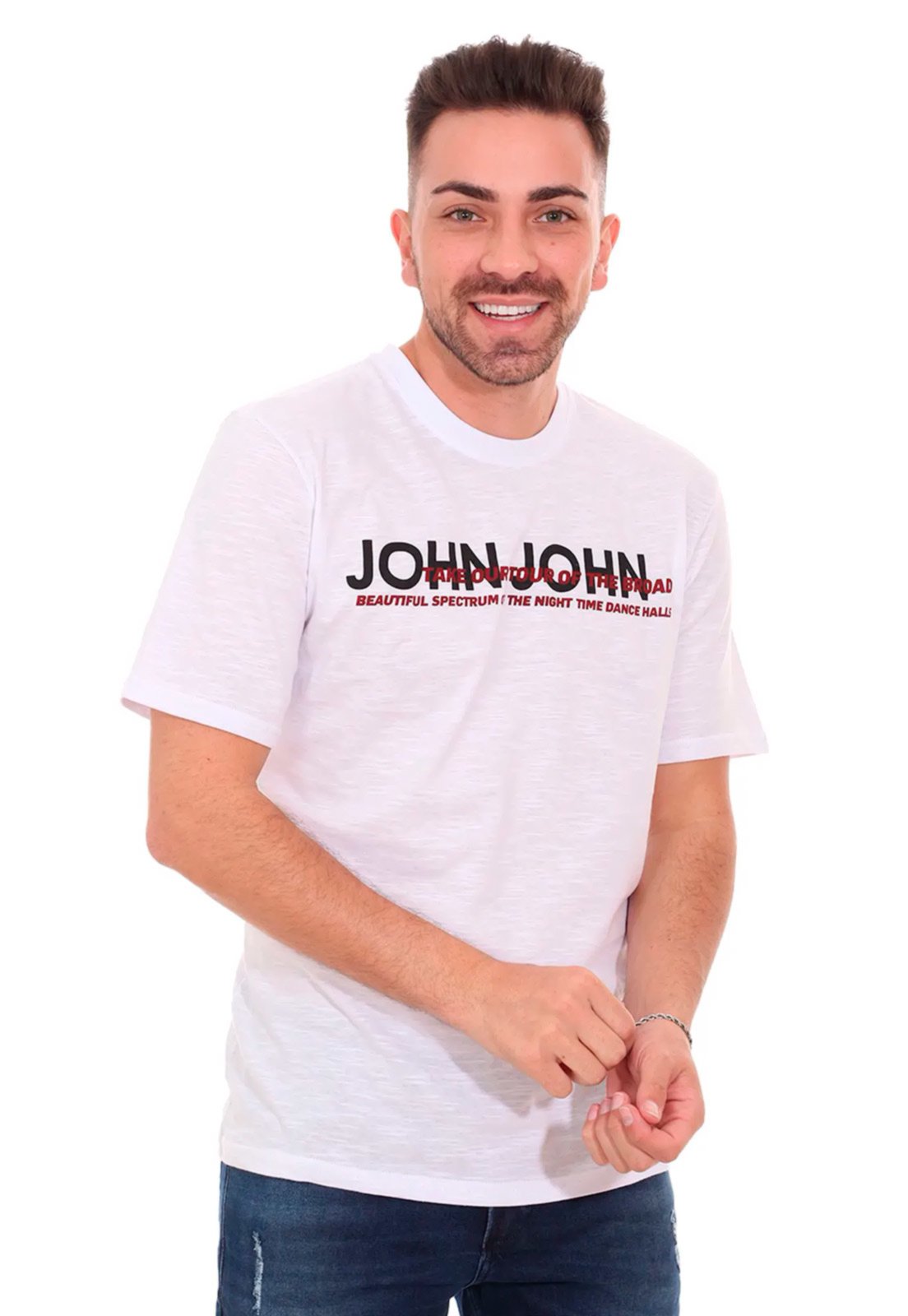 Camiseta John John Masculina Take Our Tour Branca