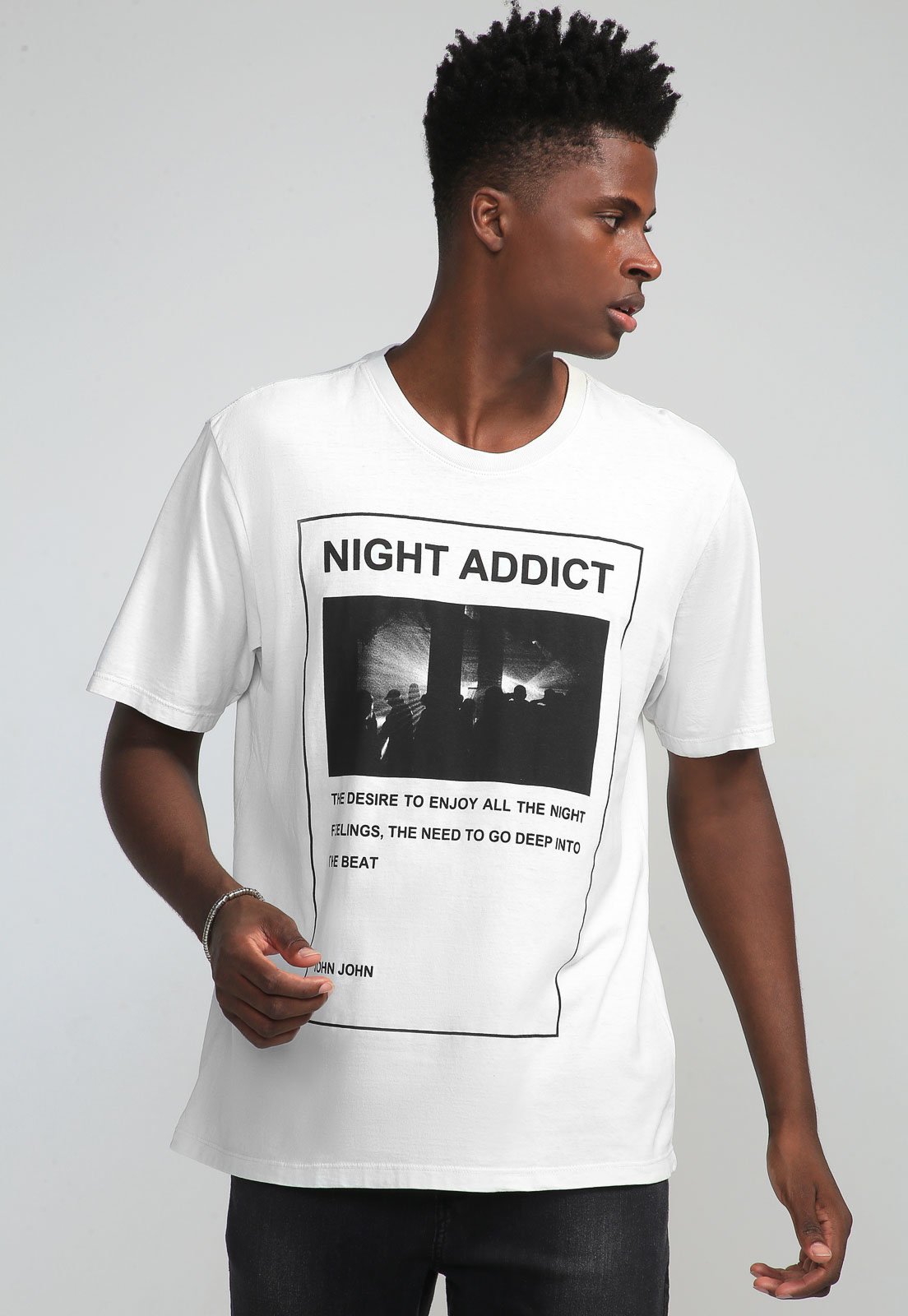 Camiseta John John Night Addict Off-White - Compre Agora