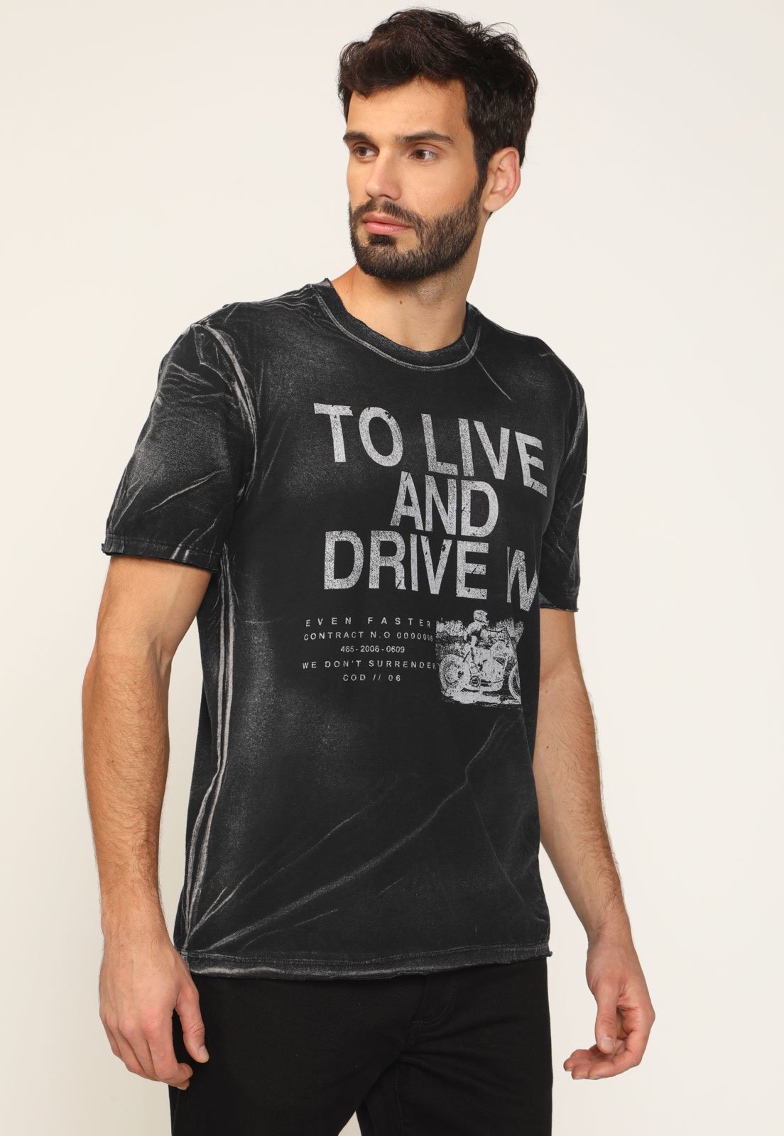 Camiseta John John To Live And Drive Preta - Compre Agora