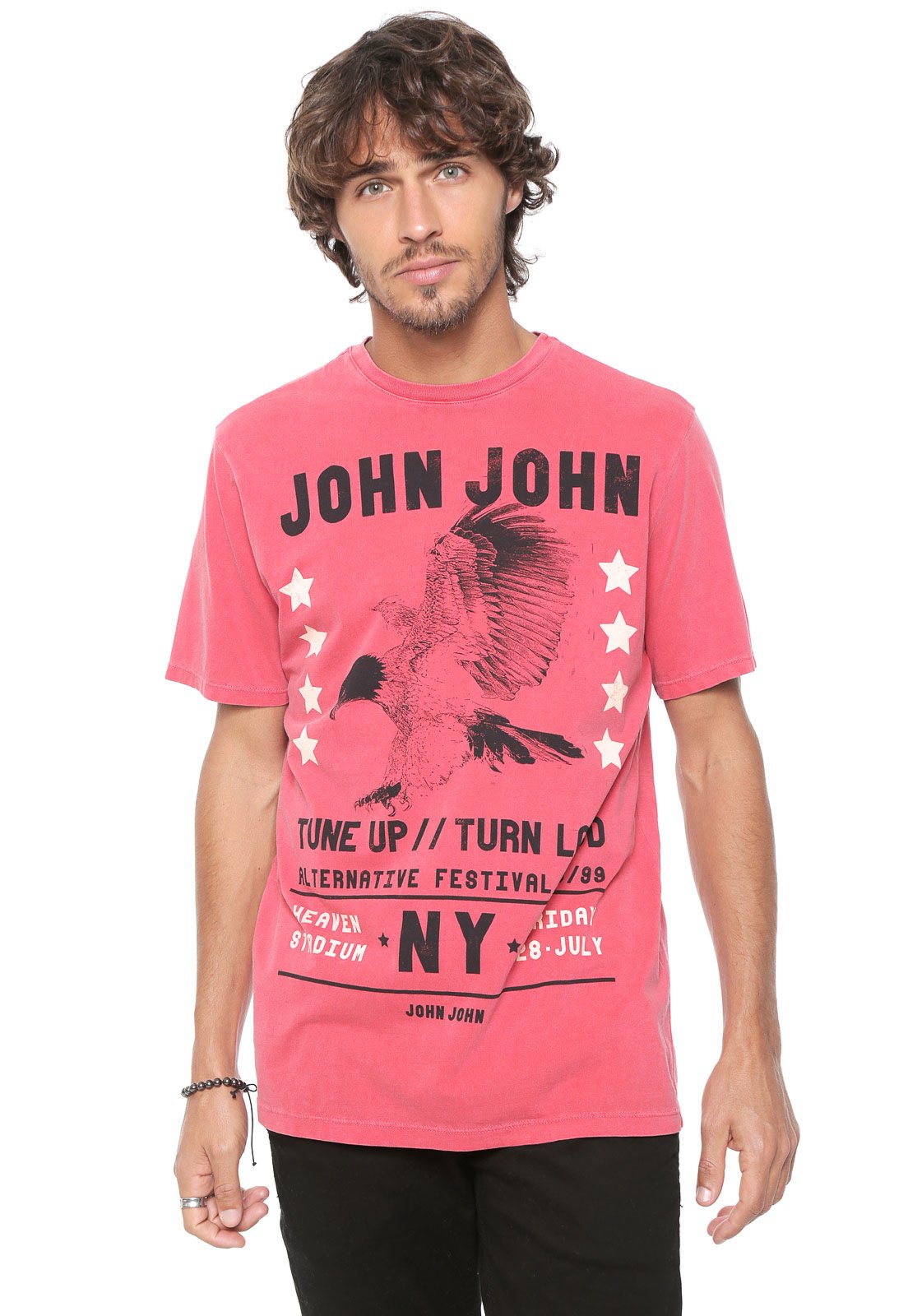 Camiseta John John Line Feminina Rosa Pink - Dom Store Multimarcas  Vestuário Calçados Acessórios