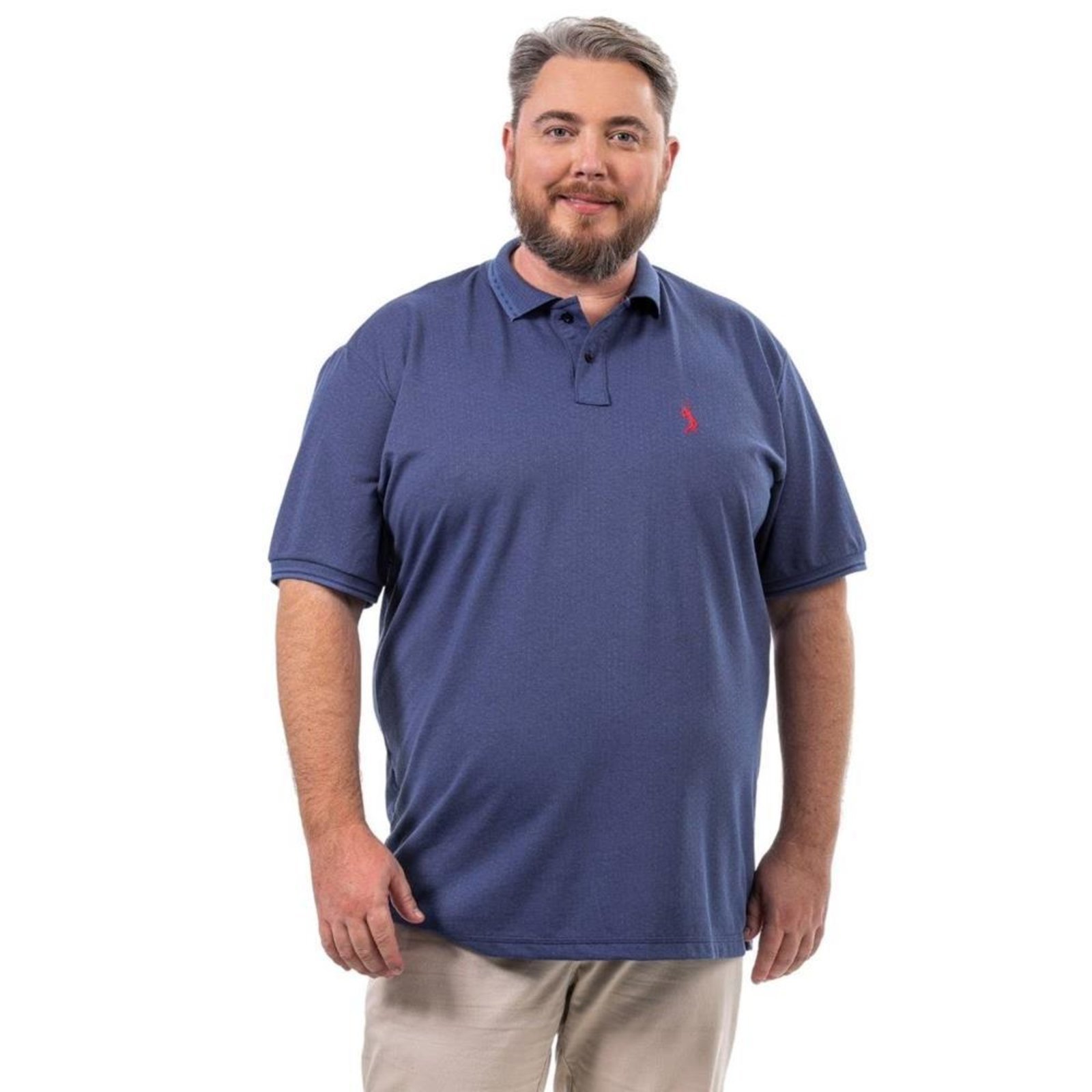 Camisa Masculina Polo Plus Size Básica Algodão Piquet