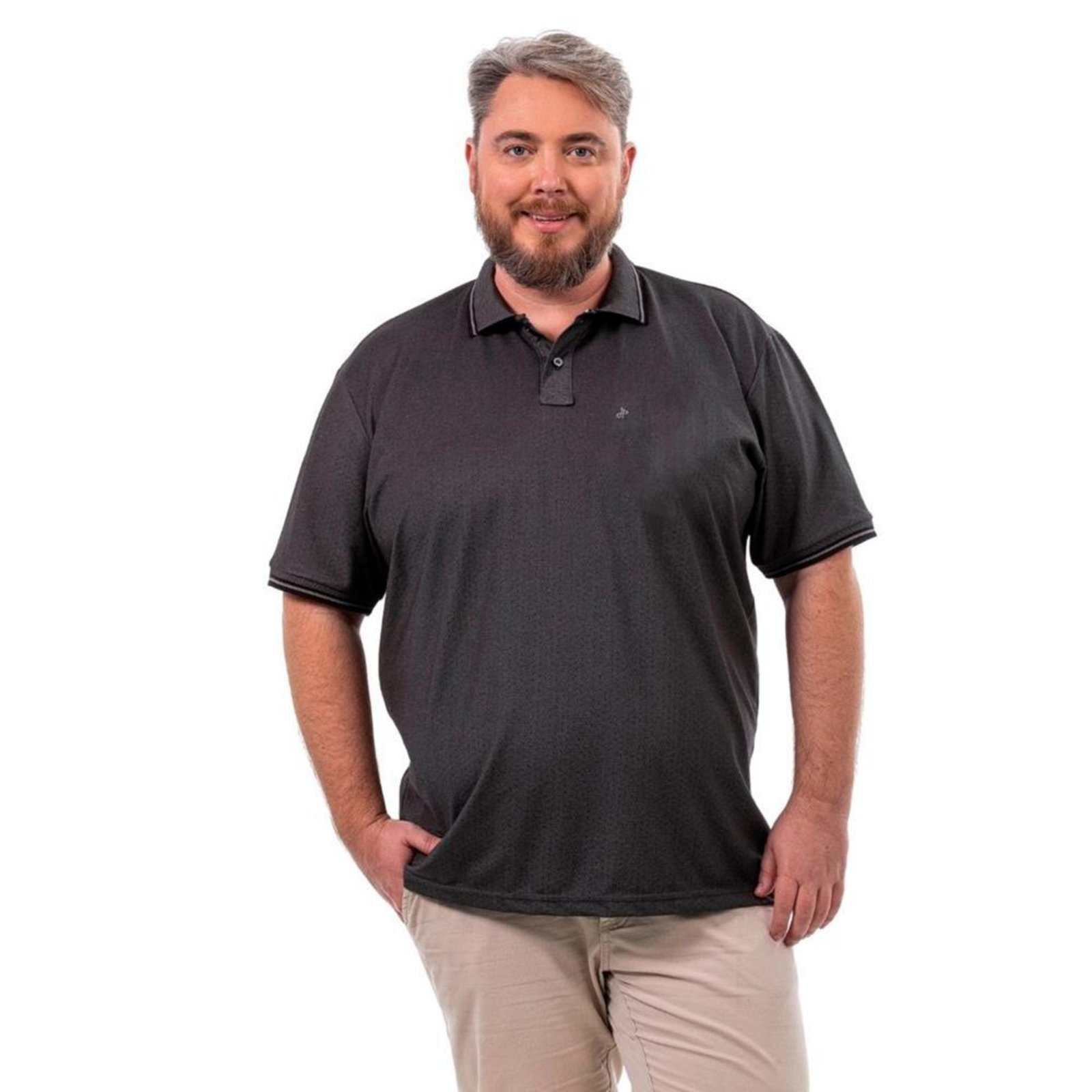 Camisa Masculina Polo Plus Size Básica Algodão Piquet