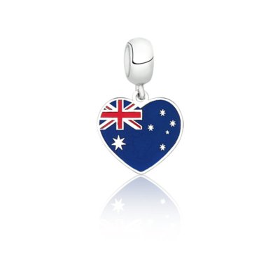 Berloque Joia em Casa Bandeira da Austrália Prata Menor preço em Berloque Joia em Casa Bandeira da Austrália Prata
