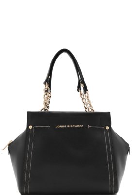 Bolsa Couro Jorge Bischoff Corrente Preta Menor preço em Bolsa Couro Jorge Bischoff Corrente Preta