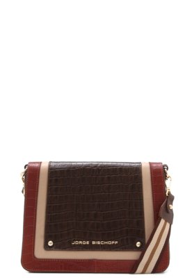 Bolsa Couro Jorge Bischoff Croco Marrom Menor preço em Bolsa Couro Jorge Bischoff Croco Marrom