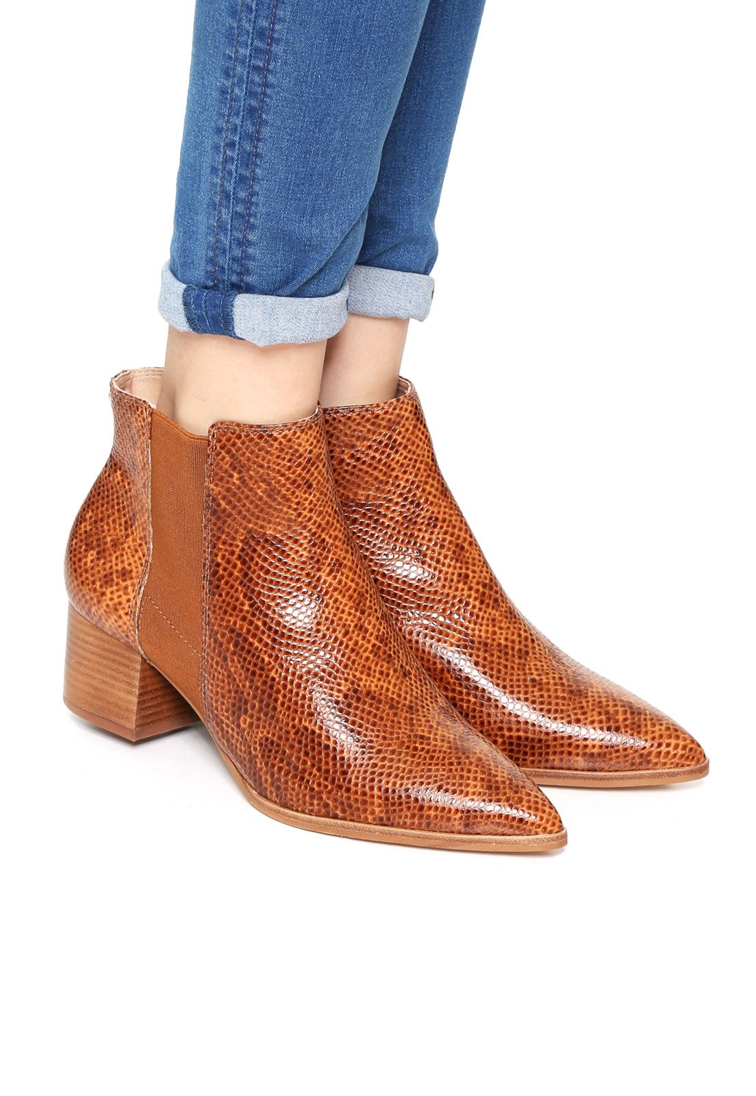 bota couro jorge bischoff bico fino feminina