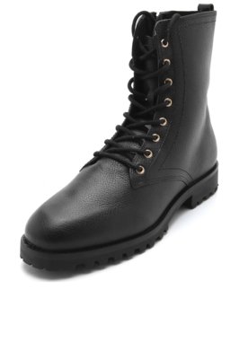 Bota Coturno Couro Jorge Bischoff Tratorada Preta Menor preço em Bota Coturno Couro Jorge Bischoff Tratorada Preta