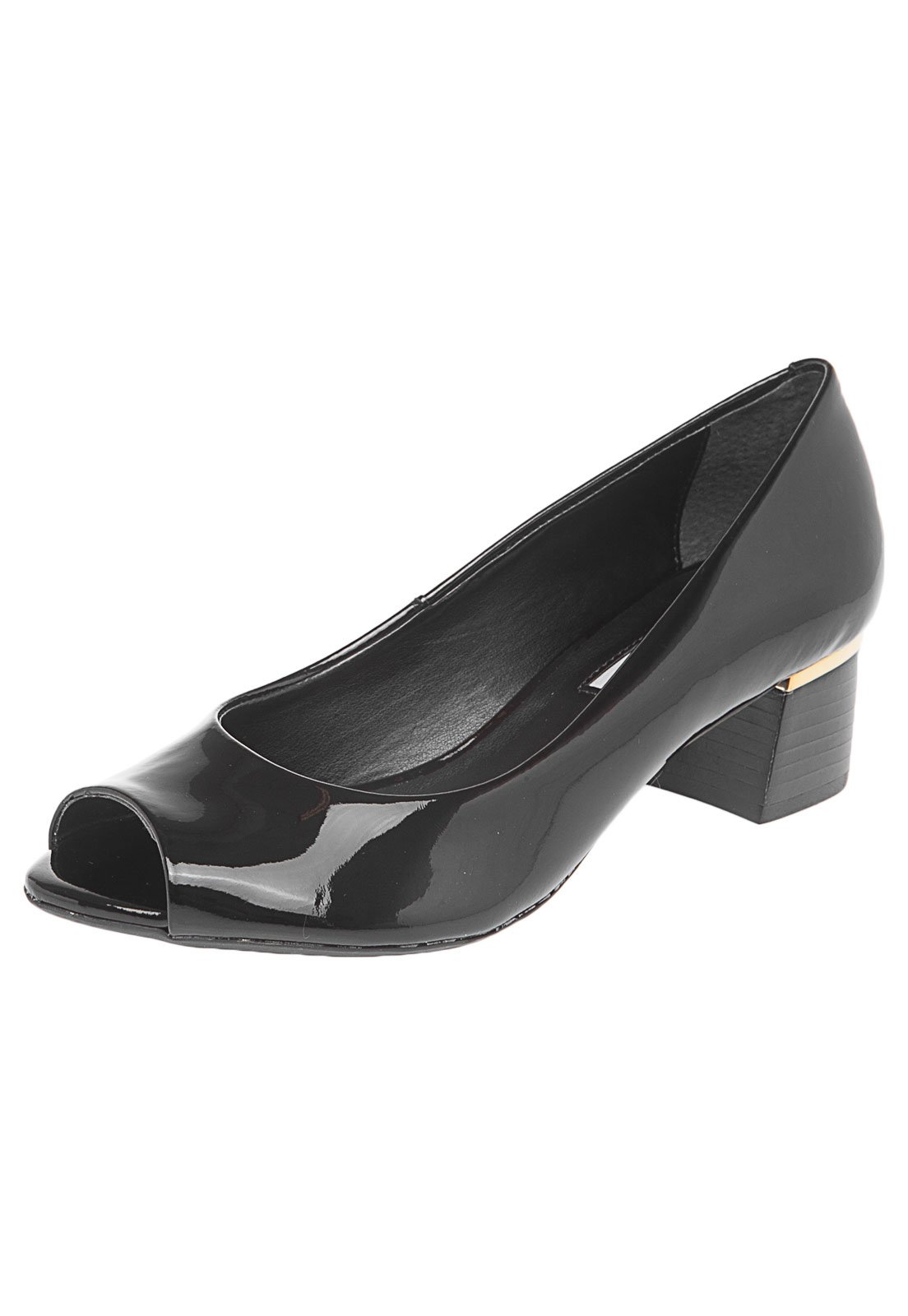 Peep Toe DAFITI SHOES Salto Grosso Preto - Compre Agora