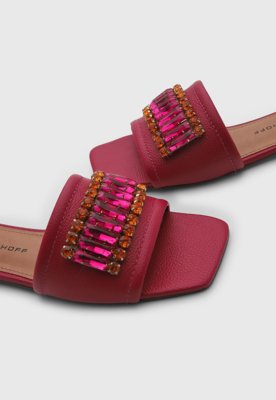 Rasteira Feminina Jorge Bischoff Couro Rosa