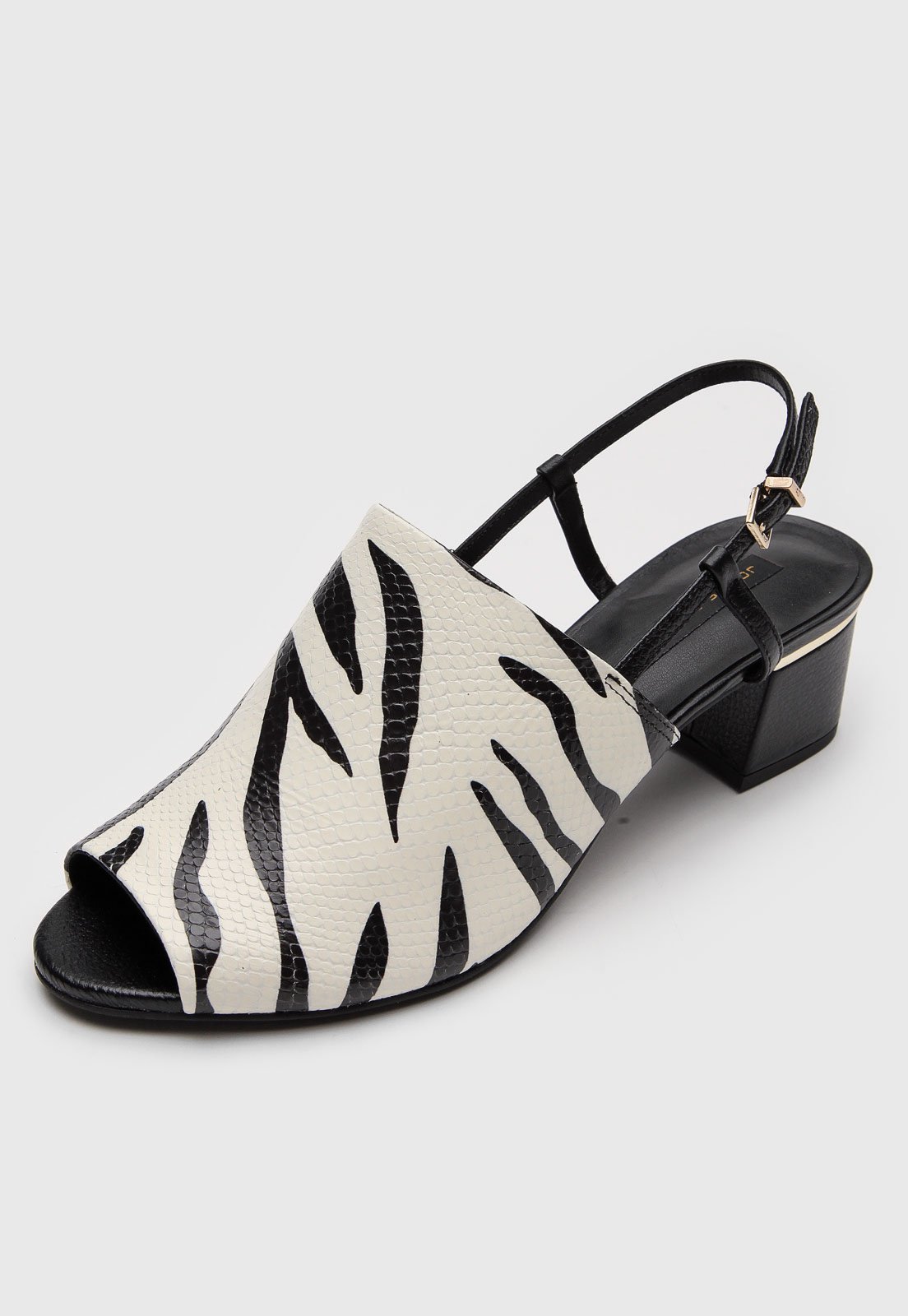 Sandália Dafiti Shoes Zebra Preta - Compre Agora