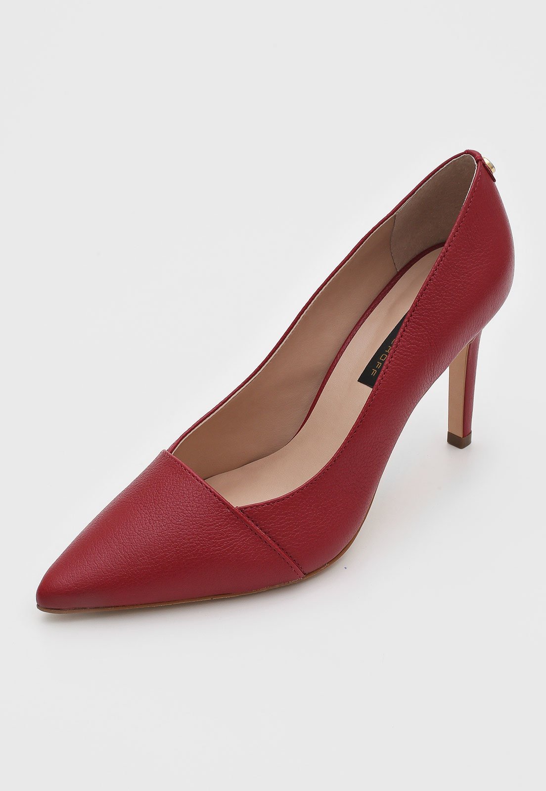 scarpin couro vermelho