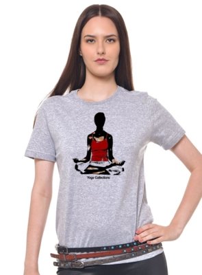 Menor preço em Camiseta Joss Estampada Feminina Yogga Collection Cinza Mescla