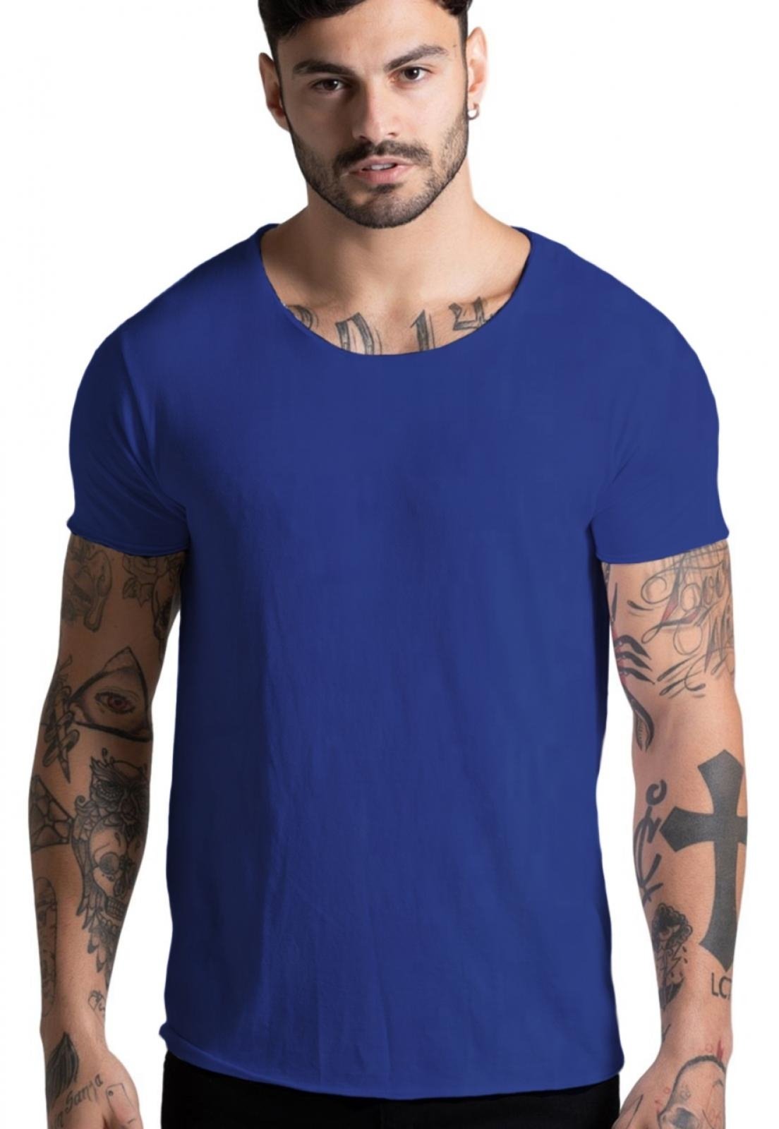 camisa lisa azul royal