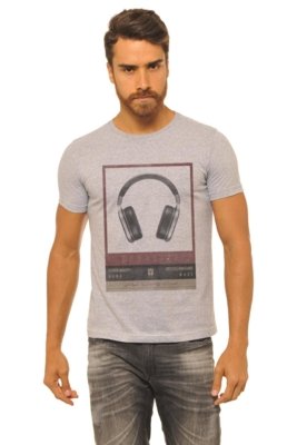 Camiseta Masculina Joss Mescla Equalize Cinza Menor preço em Camiseta Masculina Joss Mescla Equalize Cinza