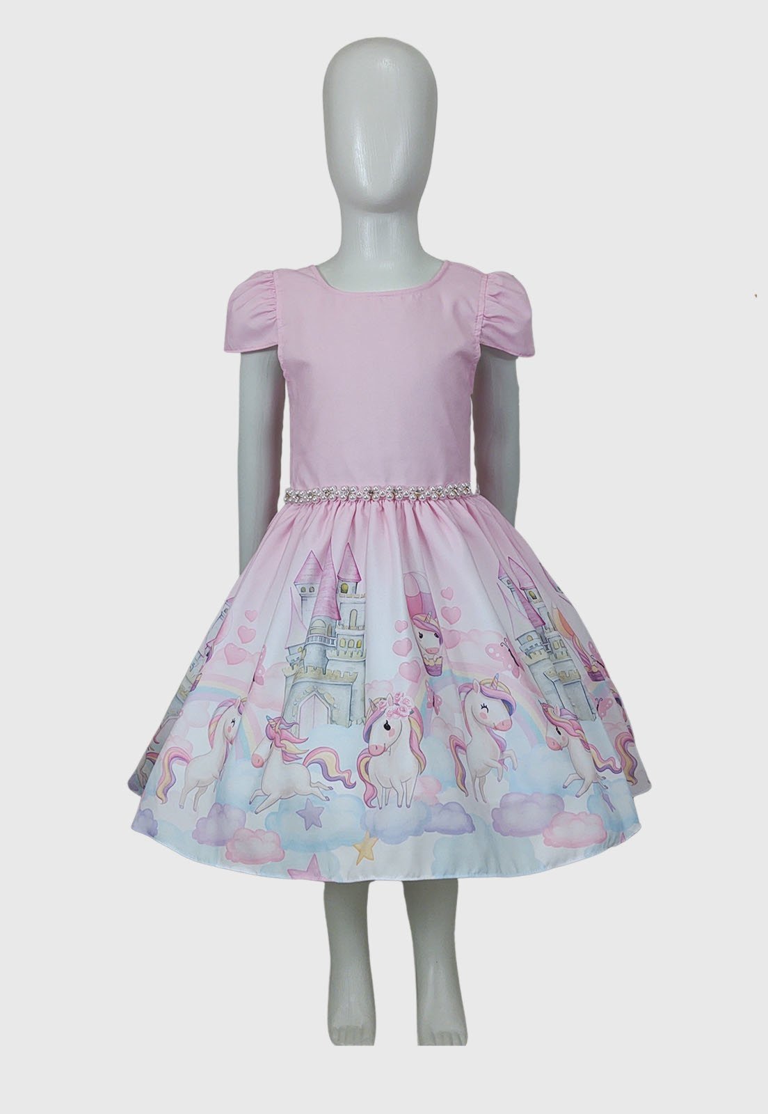 Vestido Infantil Princesa dos Unicórnios