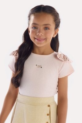 Blusa Infantil Texturizada Rosa