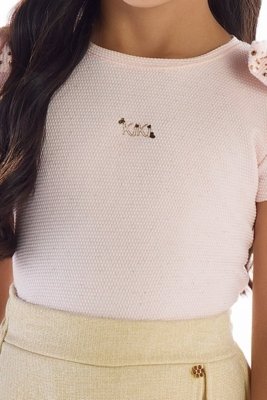 Blusa Infantil Texturizada Rosa