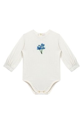 Conjunto Azul Body em Algodão e Calça Texturizada