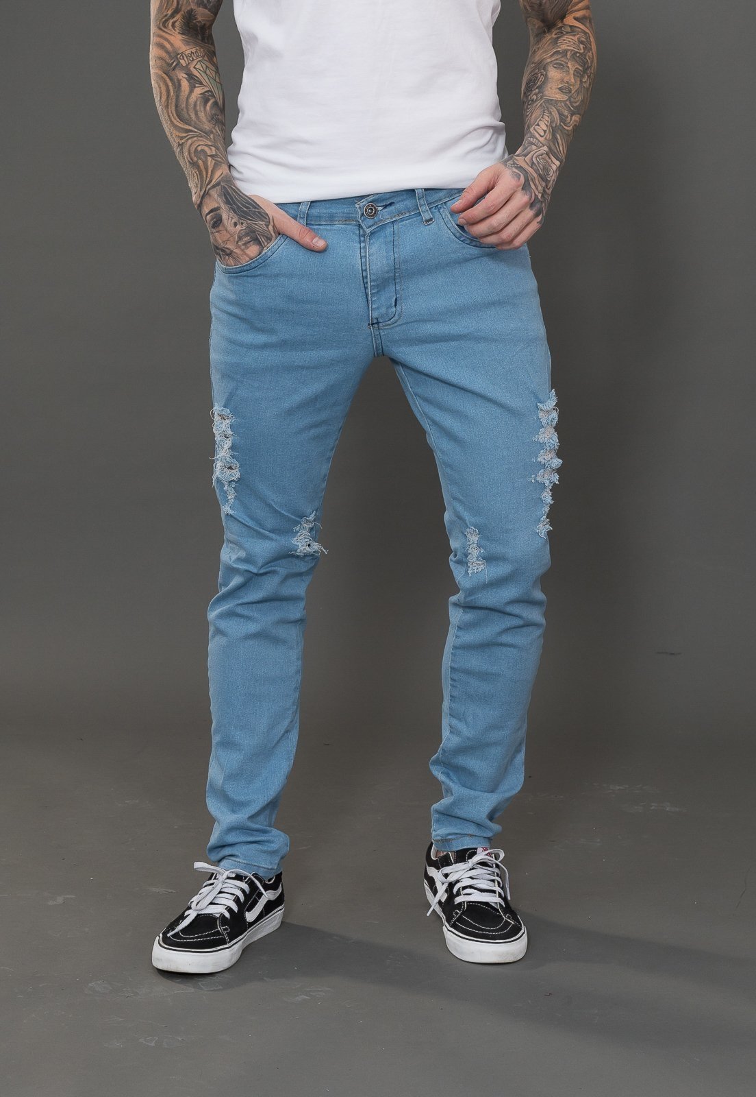 Calça jeans 2024 skinny rasgada