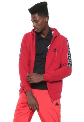 red and white kappa moletom com capuz