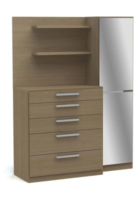 Cômoda B256 com 5 Gavetas e Espelho Nature Kappesberg Marrom Menor preço em Cômoda B256 com 5 Gavetas e Espelho Nature Kappesberg Marrom