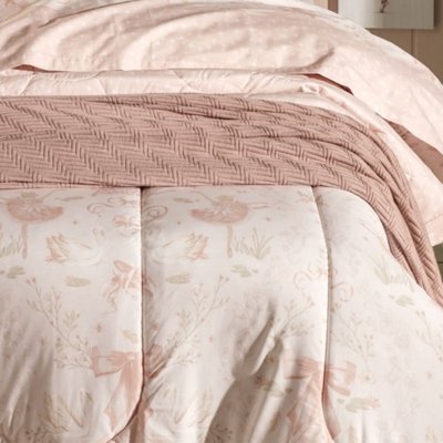 Kit Colcha Solteiro 200 Fios Karsten Infantil Encantada Rosa