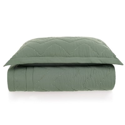 Kit Colcha Solteiro Karsten 2 Peças Cosmos Verde