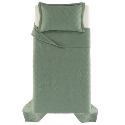Kit Colcha Solteiro Karsten 2 Peças Cosmos Verde