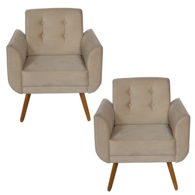 Kit 2 Poltronas Decorativas Kasa Sofá Ágata Suede Bege é boa?