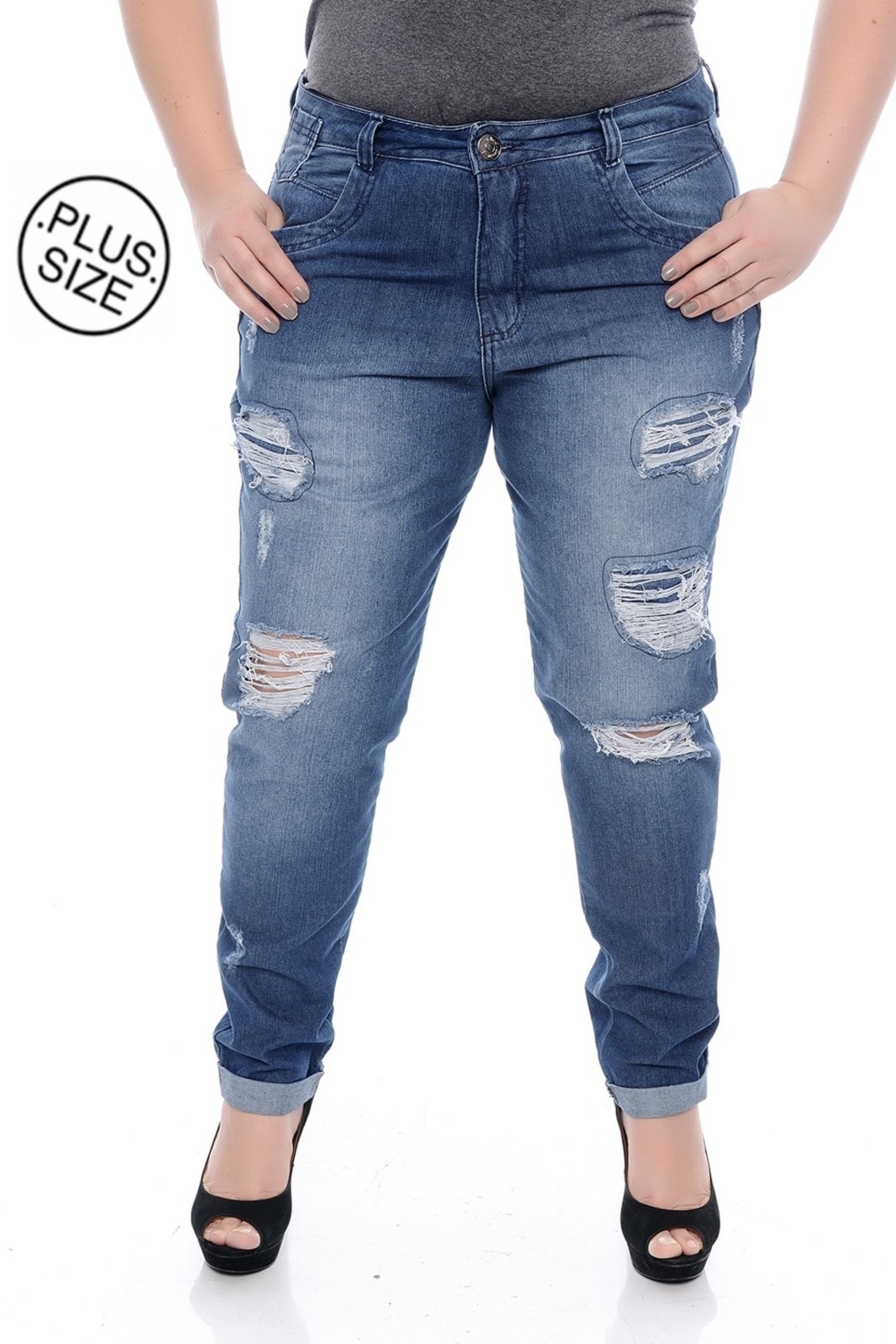 calça jeans boyfriend feminina plus size