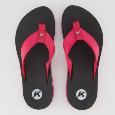 Chinelo Kenner Kyro Pro Feminino Preto e Rosa