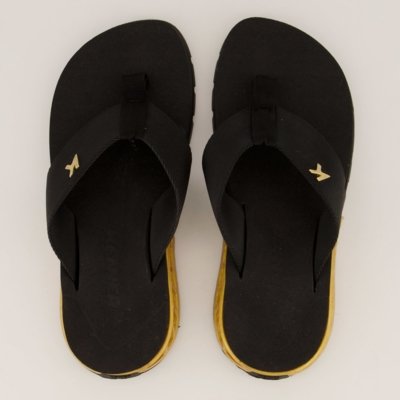 Chinelo Kenner Rakka Preto e Dourado