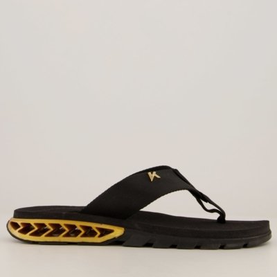 Chinelo Kenner Rakka Preto e Dourado