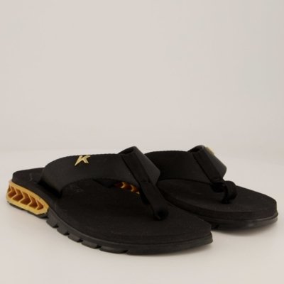 Chinelo Kenner Rakka Preto e Dourado