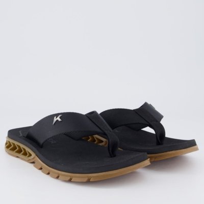 Chinelo Kenner Rakka Preto e Marrom