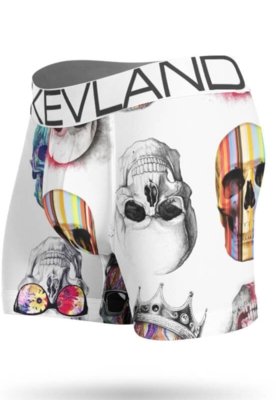 Cueca Boxer Kevland Colored Skulls Branco Menor preço em Cueca Boxer Kevland Colored Skulls Branco