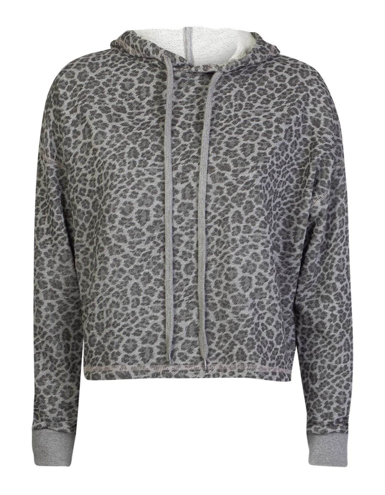 cheetah print zip up moletom com capuz